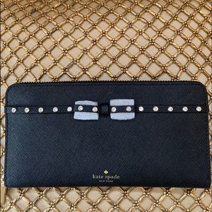 Kate Spade Black Rhinestone Wallet NWT